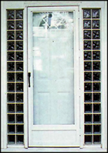 sample of glass block shower wall